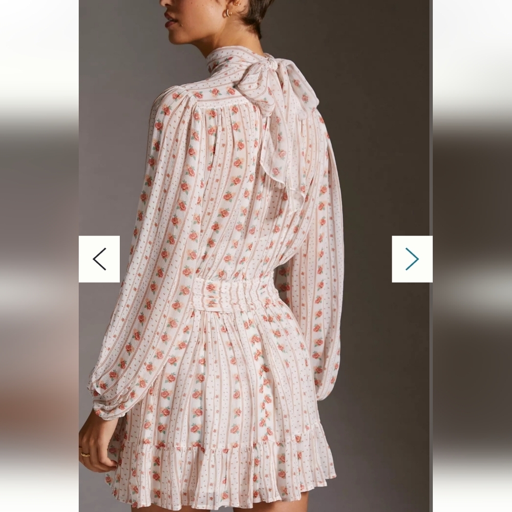Anthropologie Let Me Be Floral High-Neck Mini Dress - Picture 2 of 11